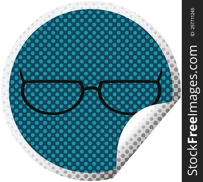 spectacles graphic vector illustration circular sticker. spectacles graphic vector illustration circular sticker