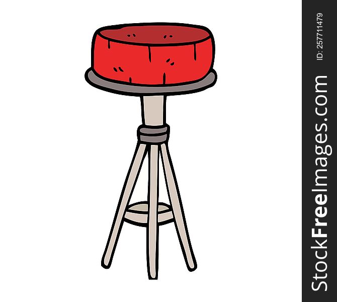 cartoon doodle breakfast stool