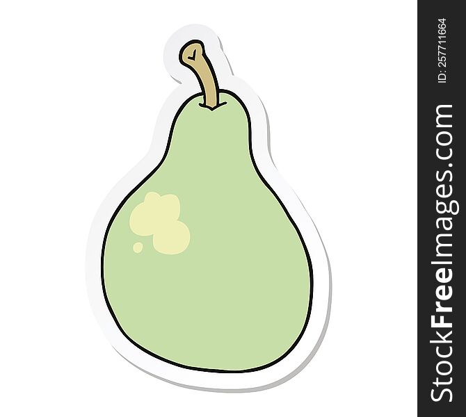 sticker of a cartoon pear