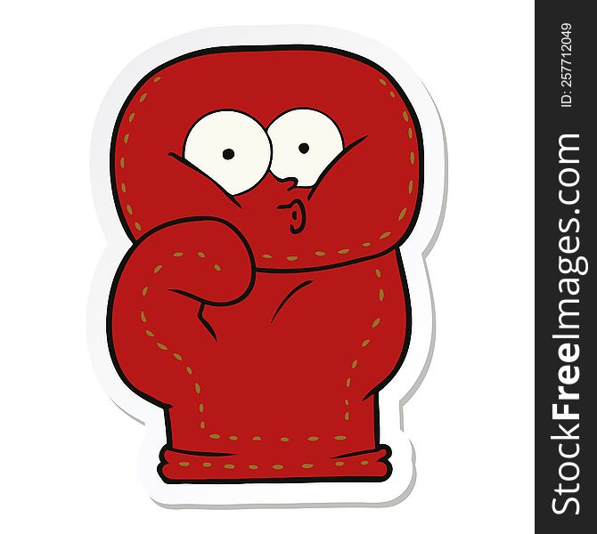 sticker of a cartoon boxing glove