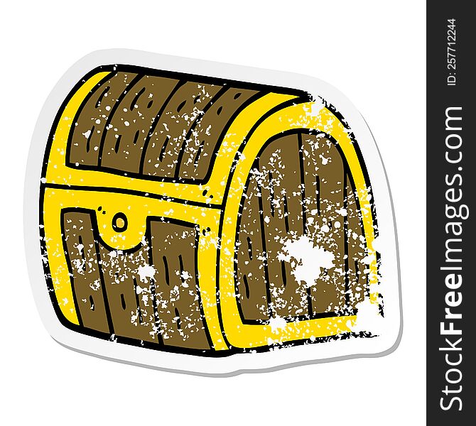 Distressed Sticker Of A Cartoon Treasure Chest