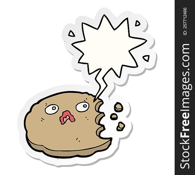 Cartoon Cookie And Speech Bubble Sticker