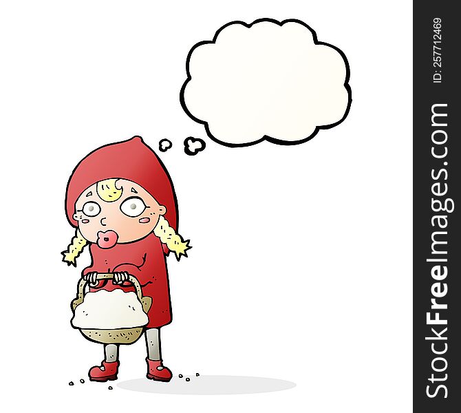 little red riding hood cartoon with thought bubble