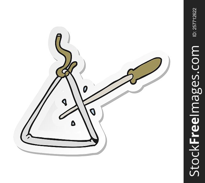 sticker of a cartoon triangle
