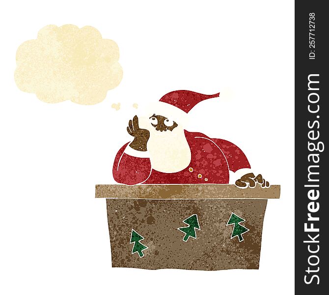Cartoon Bored Santa Claus With Thought Bubble
