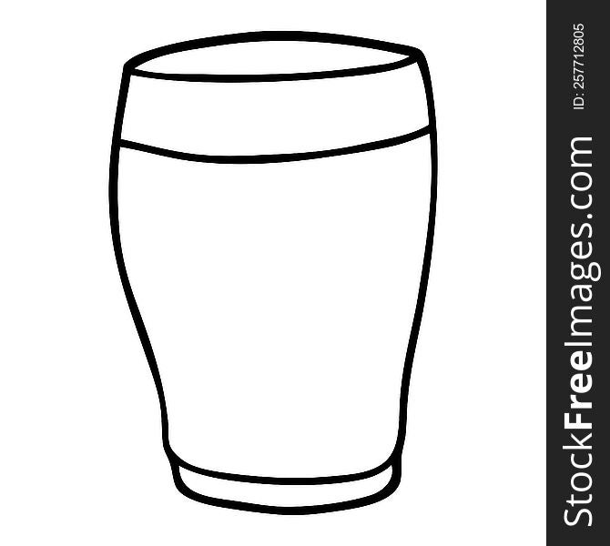 Line Drawing Cartoon Glass Of Milk