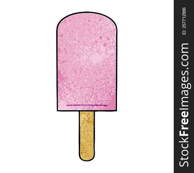 quirky hand drawn cartoon ice lolly