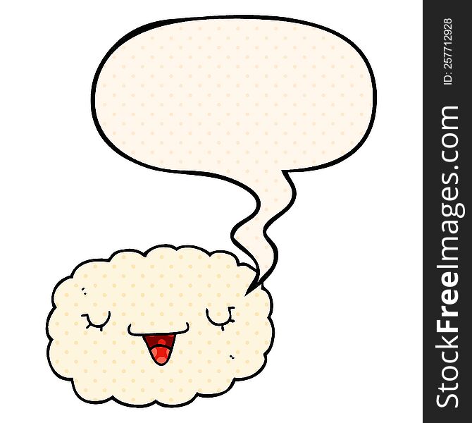 Cartoon Cloud And Speech Bubble In Comic Book Style
