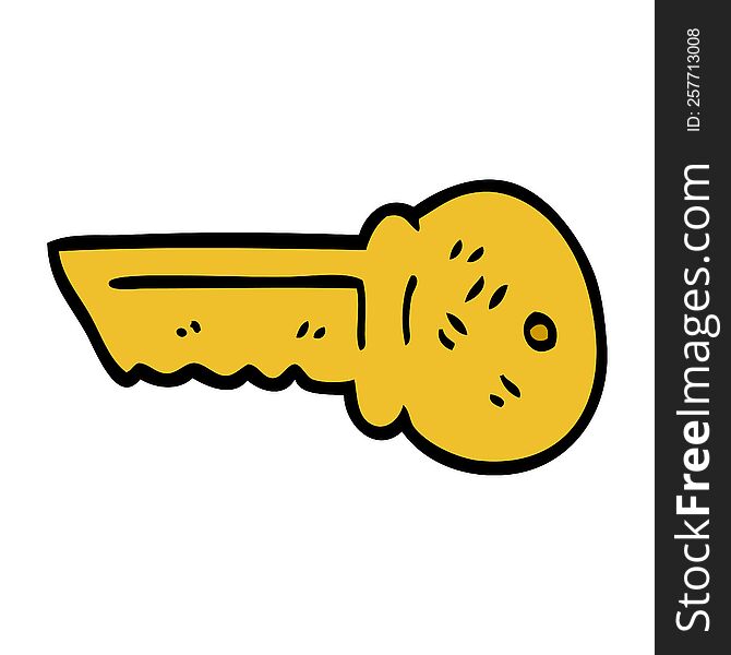 Cartoon Doodle Gold Key