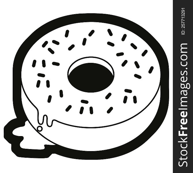 vector icon illustration of a tasty iced donut. vector icon illustration of a tasty iced donut