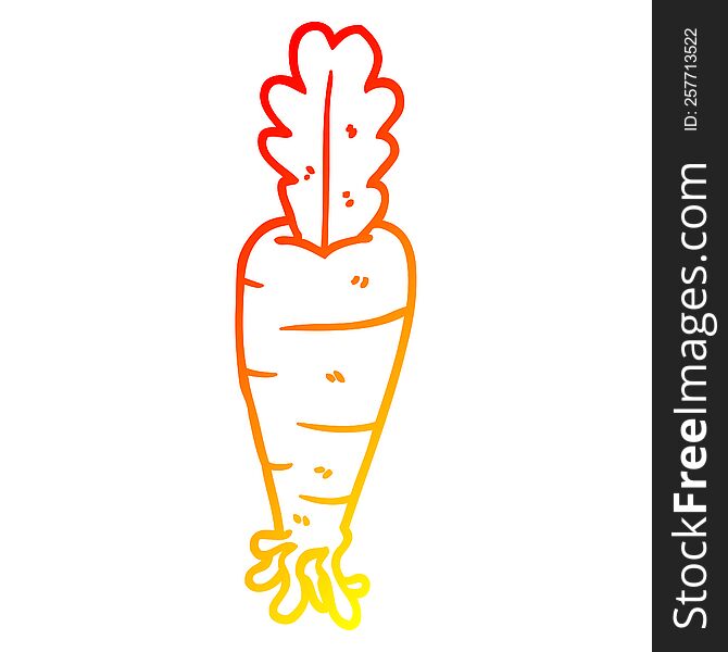 Warm Gradient Line Drawing Cartoon Carrot