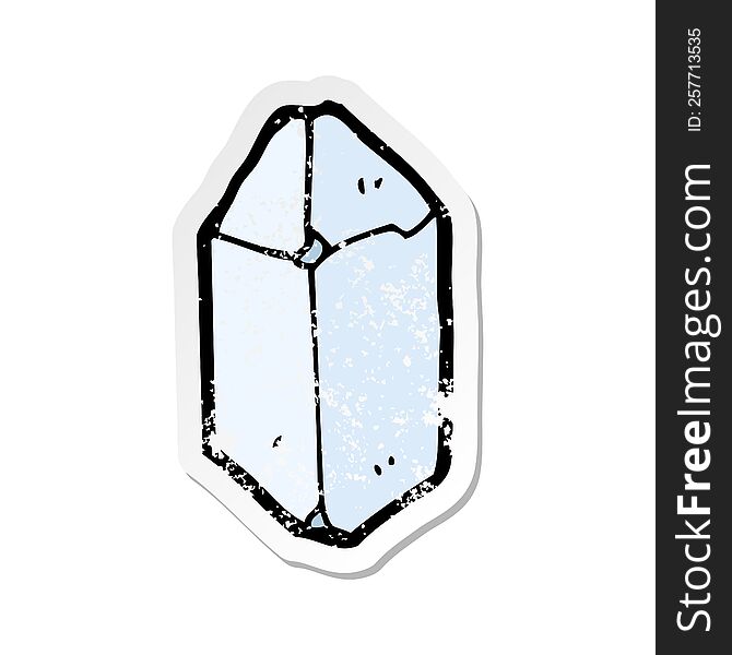 retro distressed sticker of a cartoon crystal