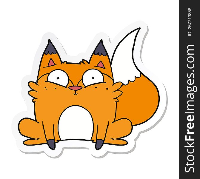 sticker of a cartoon startled fox