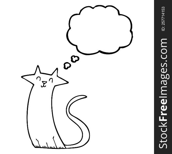 Thought Bubble Cartoon Cat