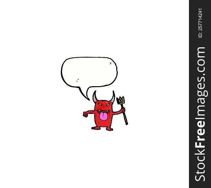 little devil with speech bubble