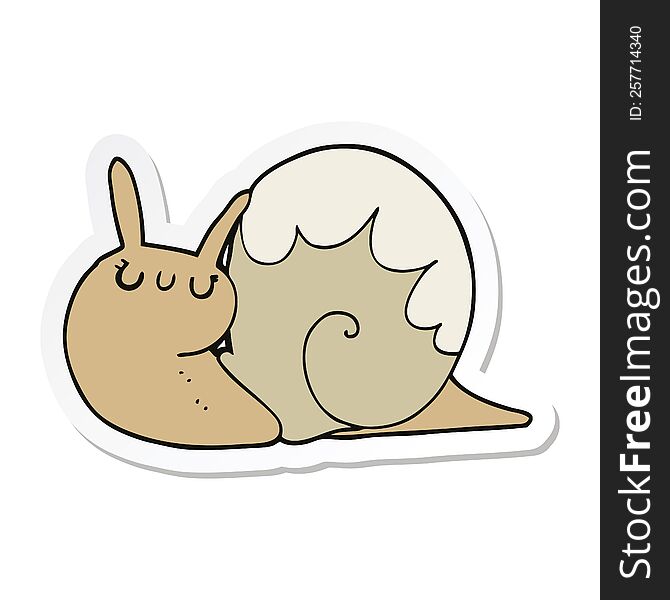 Sticker Of A Cute Cartoon Snail