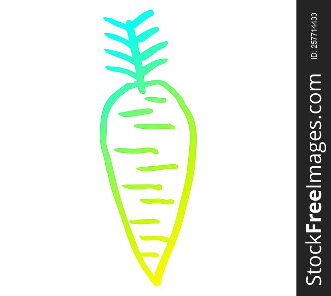 Cold Gradient Line Drawing Cartoon Root Vegetable