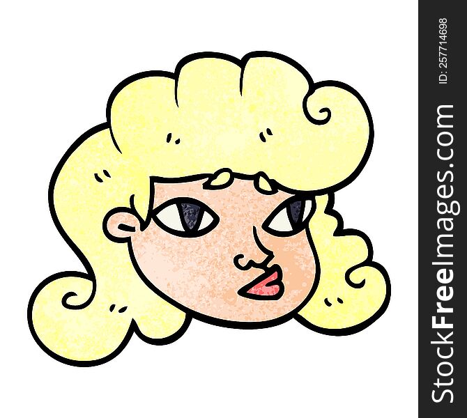 cartoon doodle blond girls face