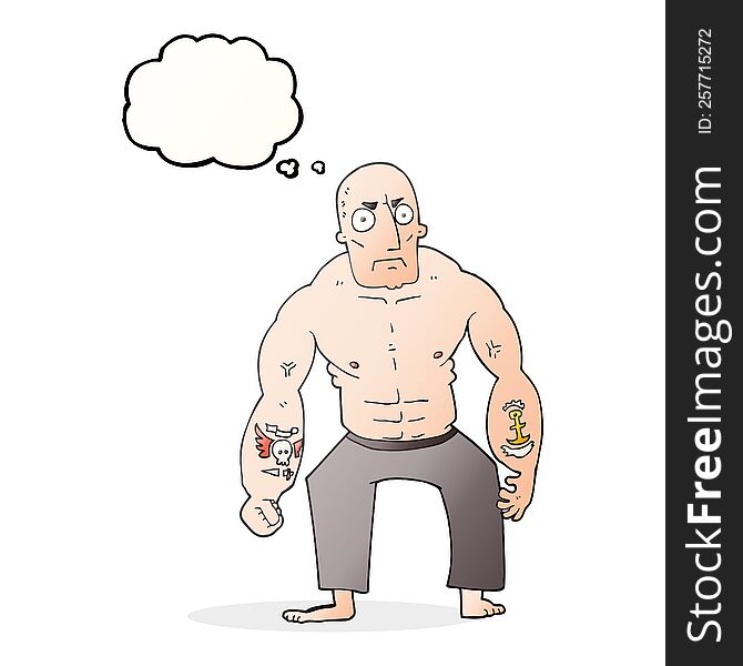 Thought Bubble Cartoon Tough Man