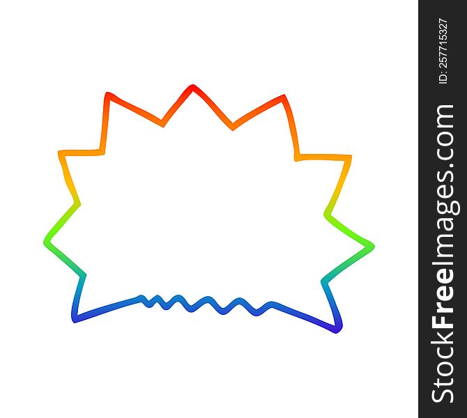 rainbow gradient line drawing of a cartoon big  bang explosion