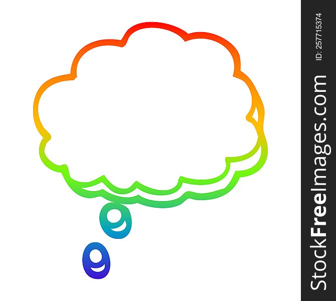 Rainbow Gradient Line Drawing Cartoon Mind Bubble