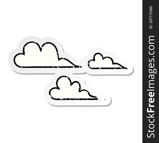 Distressed Sticker Of A Cute Cartoon Cloud