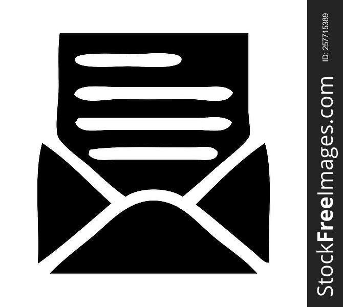 flat symbol of a letter and envelope