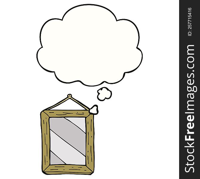 cartoon mirror with thought bubble. cartoon mirror with thought bubble