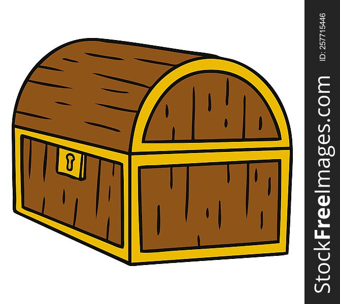 hand drawn cartoon doodle of a treasure chest