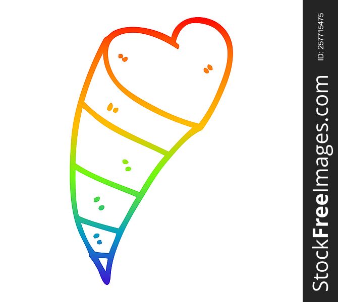 Rainbow Gradient Line Drawing Cartoon Shooting Heart Decorative Element