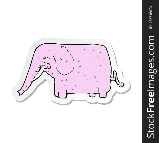 Sticker Of A Cartoon Funny Elephant