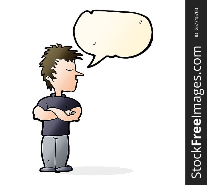 Cartoon Man Refusing To Listen With Speech Bubble