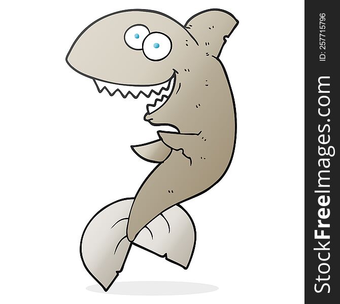 freehand drawn cartoon shark