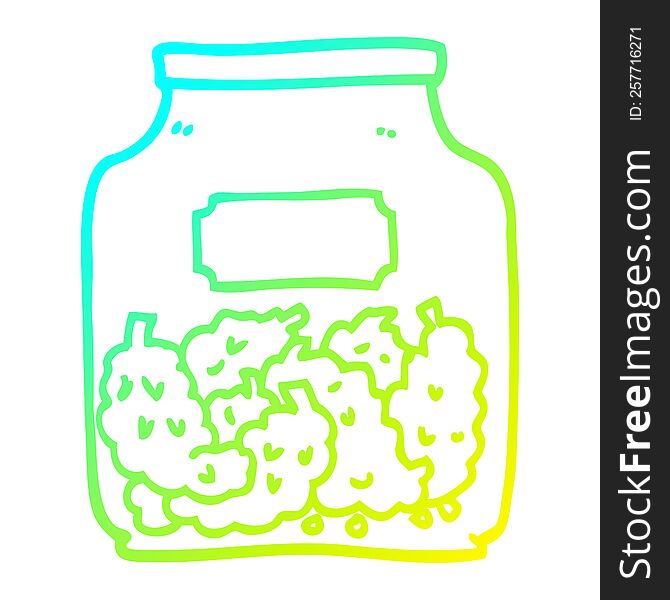 Cold Gradient Line Drawing Cartoon Cannabis Dispensary Jar