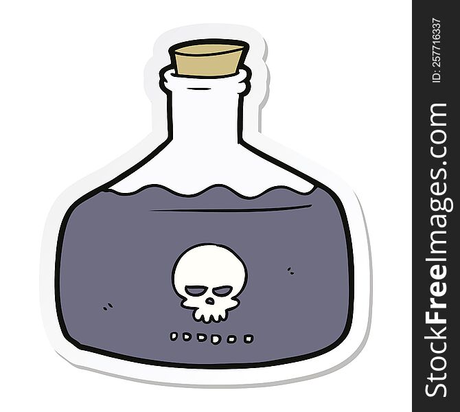 sticker of a cartoon vial of assassin poison