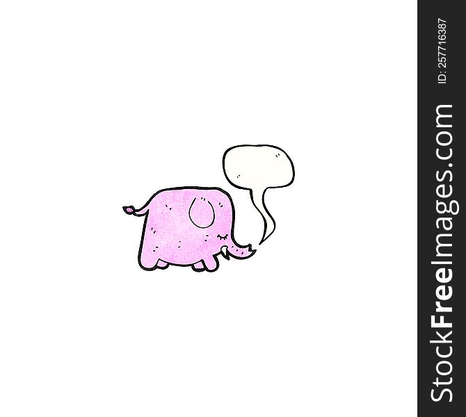 Pink Elephant With Speech Bubble Cartoon