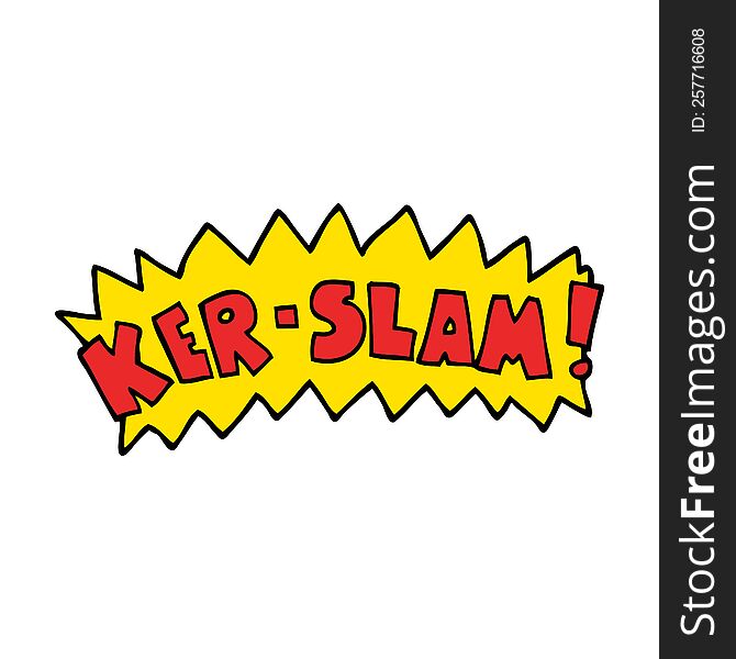 cartoon doodle word ker-slam