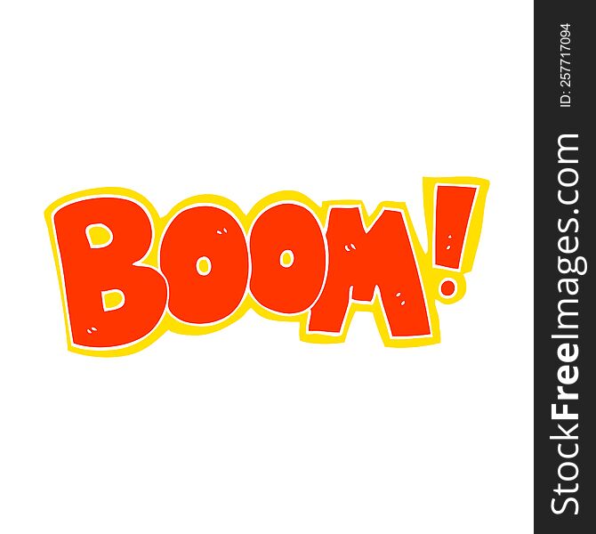 Flat Color Illustration Of A Cartoon Boom Symbol