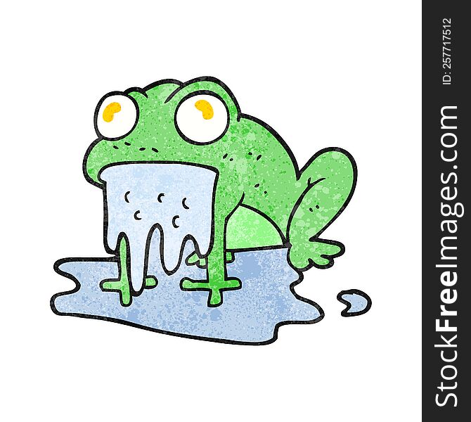freehand textured cartoon gross little frog