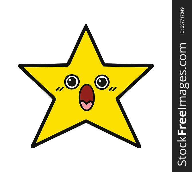 Cute Cartoon Gold Star