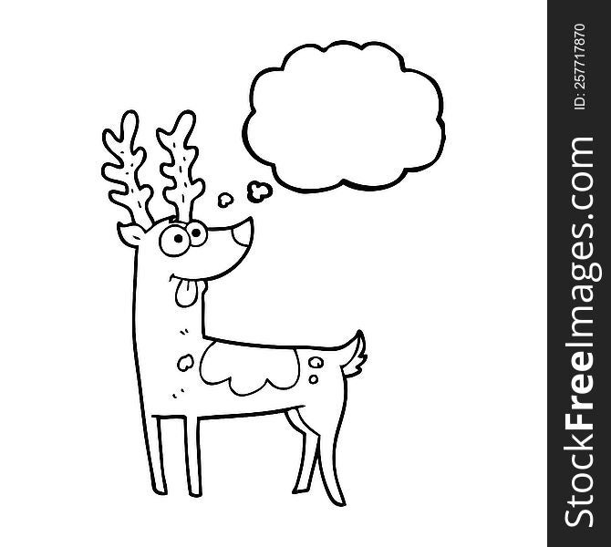 Thought Bubble Cartoon Reindeer