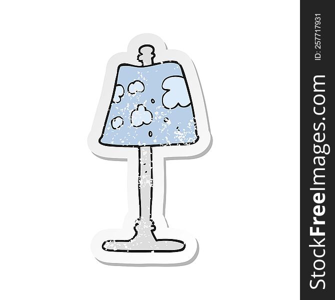 retro distressed sticker of a cartoon lamp