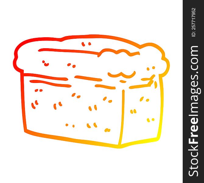 warm gradient line drawing of a cartoon loaf of bread