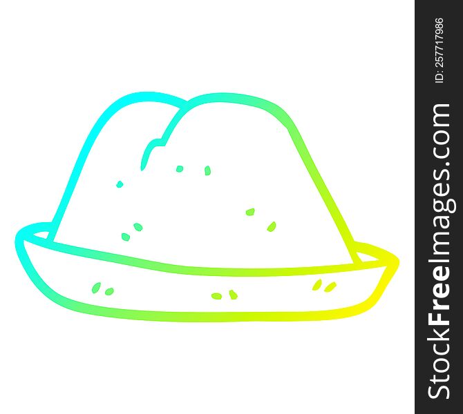 cold gradient line drawing of a cartoon hat