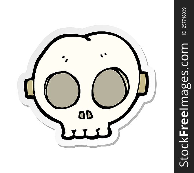 sticker of a cartoon halloween skull mask