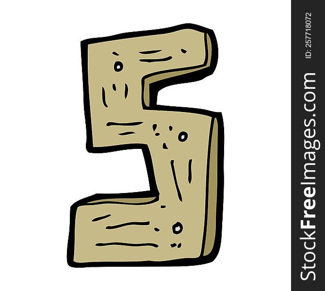 cartoon wooden number