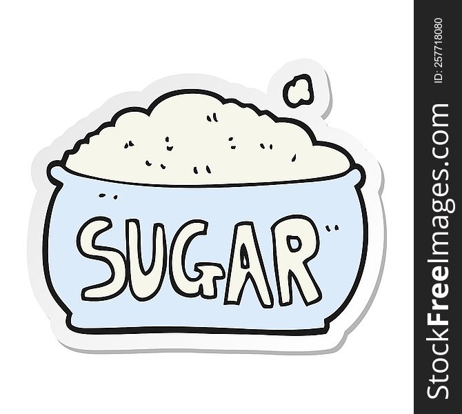 Sticker Of A Cartoon Sugar Bowl