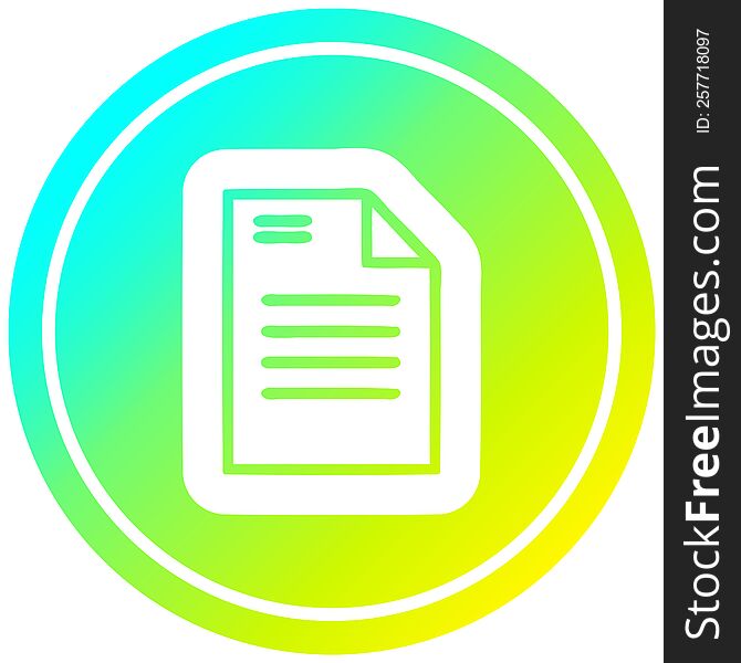 official document circular icon with cool gradient finish. official document circular icon with cool gradient finish