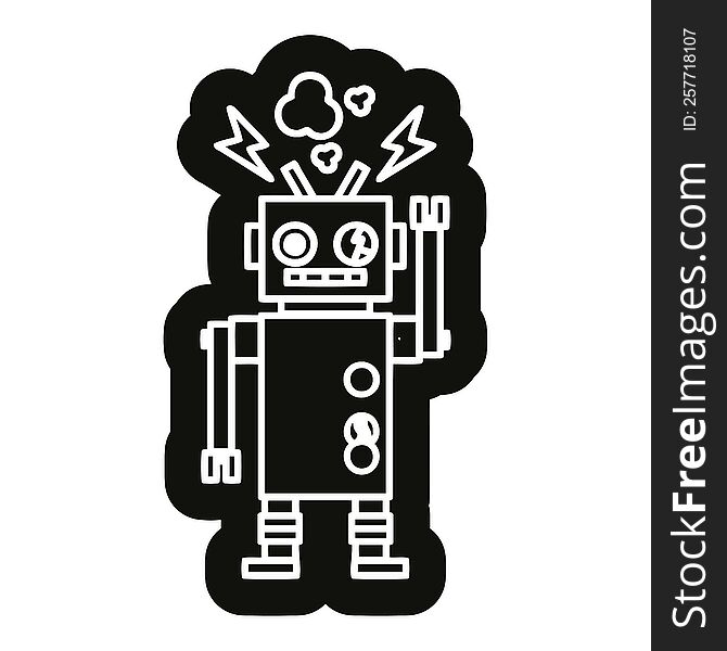 malfunctioning robot icon symbol