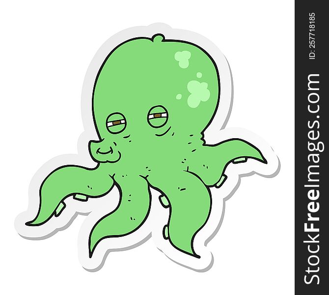 sticker of a cartoon octopus